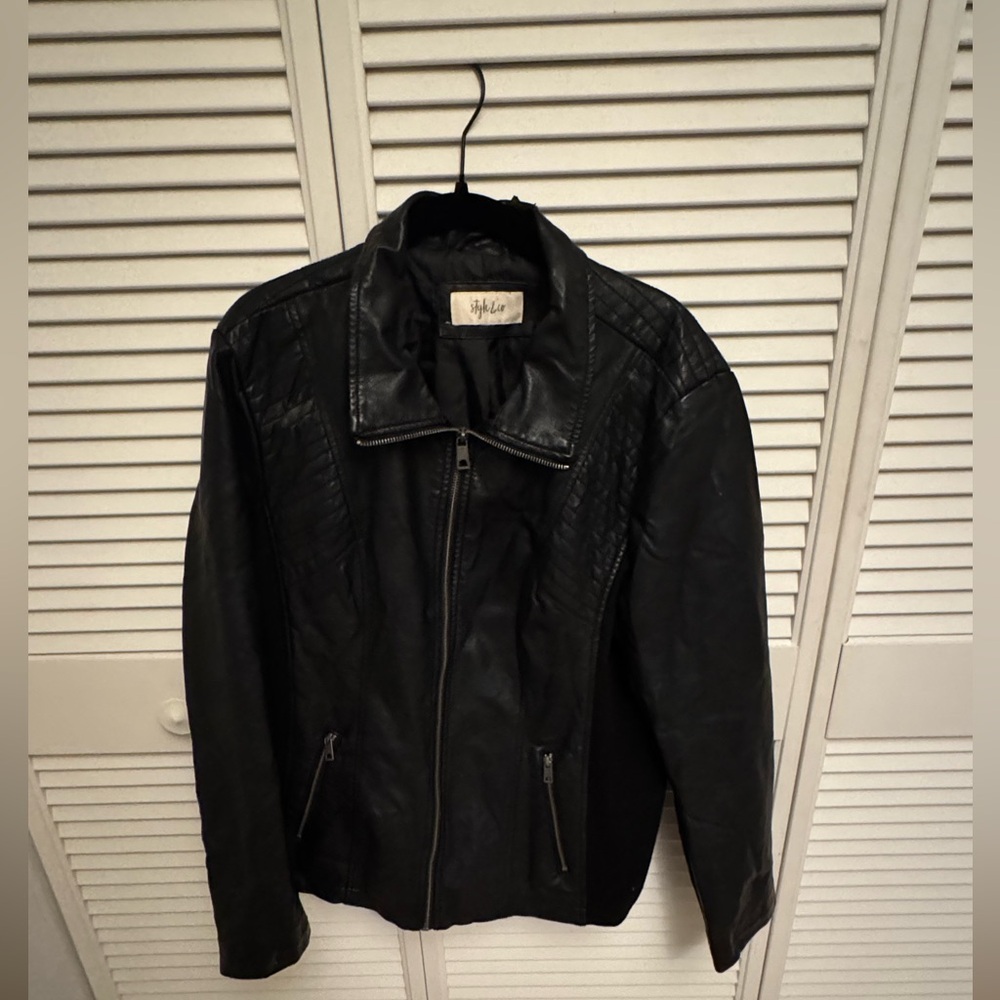 Stretch Faux Leather Jacket